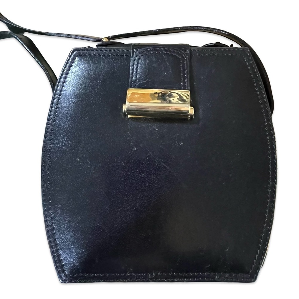 Vintage Copa Collection Black Leather Gold Hardware Purse